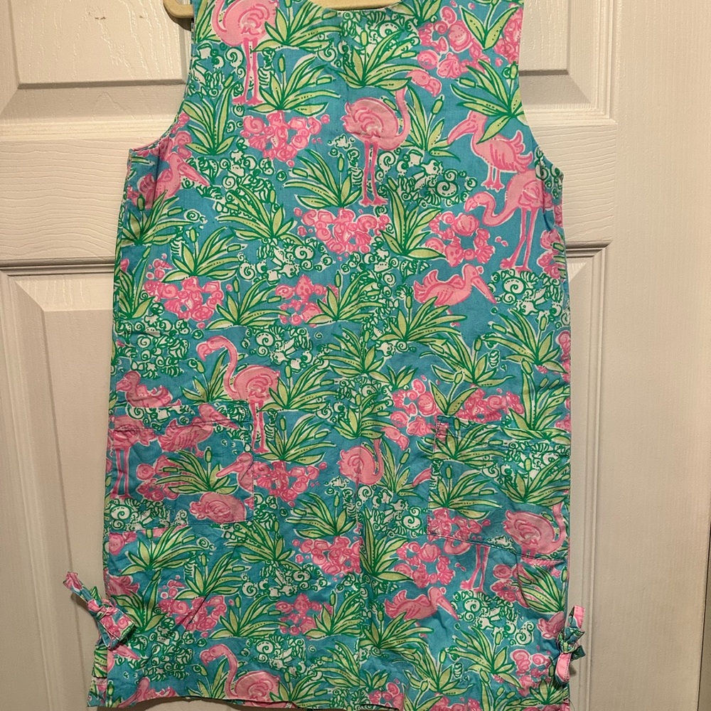 Lily Pulitzer Floral Flamingo Print Dress size 8